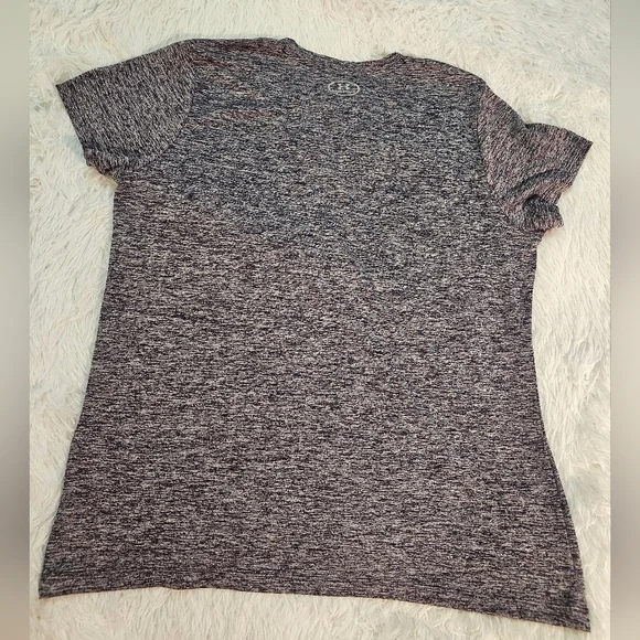 Under Armour Heathered Gray T-Shirt with Pink Logo - Picture 3 of 5